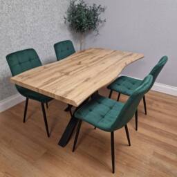 KOSY KOALA Modern Dining Table with 4 Green velvet Chairs Kitchen Furniture - thumbnail 8