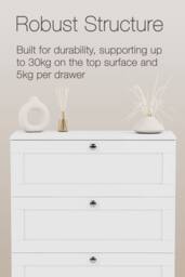Home Discount Vida Designs Altino 5 Drawer Chest of Drawers Bedroom Furniture in White - thumbnail 5