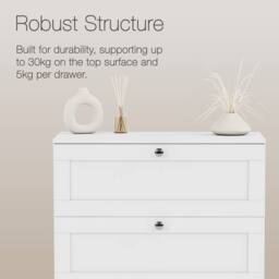 Home Discount Vida Designs Altino 5 Drawer Chest of Drawers Bedroom Furniture in White - thumbnail 7