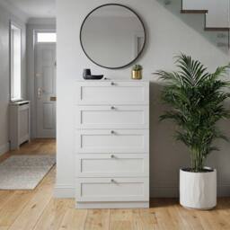 Home Discount Vida Designs Altino 5 Drawer Chest of Drawers Bedroom Furniture in White - thumbnail 9