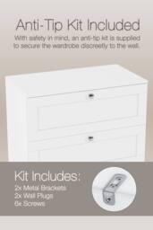 Home Discount Vida Designs Altino 5 Drawer Chest of Drawers Bedroom Furniture in White - thumbnail 4