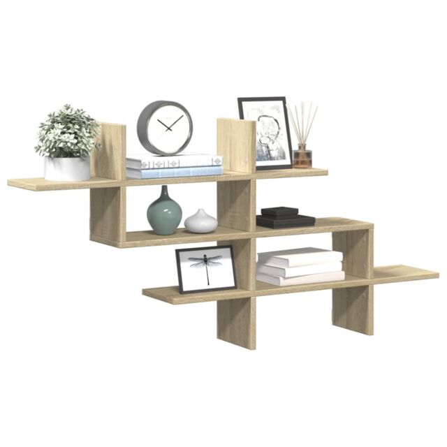 Berkfield Home Wall Shelf Sonoma Oak 124.5x18x60.5 cm Engineered Wood in Brown - image 1