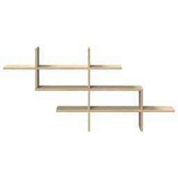 Berkfield Home Wall Shelf Sonoma Oak 124.5x18x60.5 cm Engineered Wood in Brown - thumbnail 4