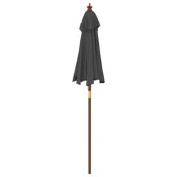 Berkfield Home Garden Parasol with Wooden Pole Anthracite 196x231 cm in Black - thumbnail 5