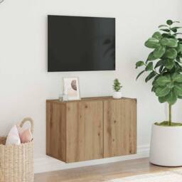 Berkfield Home TV Cabinet Wall-mounted Artisian Oak 60x30x41 cm in Brown - Size: 60 x 30 x 41 cm - thumbnail 3