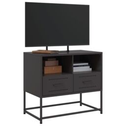 Berkfield Home TV Cabinet Black 68x39x60.5 cm Steel - thumbnail 5