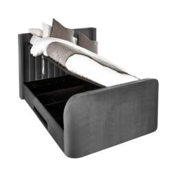 Cheshire Hickory Ottoman TV Bed - Dark Grey - Double (135cm) - thumbnail 2