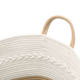 Berkfield Home Storage Basket Beige & White √ò43x38 cm Cotton - Size: 43x38 cm - thumbnail 6