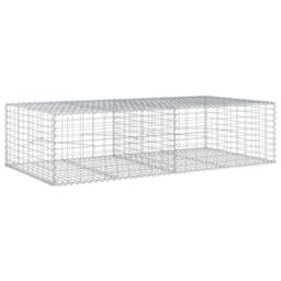 Berkfield Home Stunning Gabion Basket with Cover 200x100x50 cm Galvanised Iron in Silver - Size: 200 x 100 x 50 cm - thumbnail 3