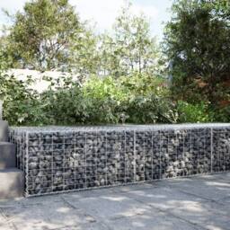Berkfield Home Stunning Gabion Basket with Cover 200x100x50 cm Galvanised Iron in Silver - Size: 200 x 100 x 50 cm - thumbnail 2
