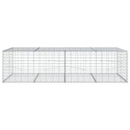 Berkfield Home Stunning Gabion Basket with Cover 200x100x50 cm Galvanised Iron in Silver - Size: 200 x 100 x 50 cm - thumbnail 1