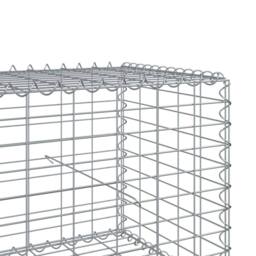 Berkfield Home Stunning Gabion Basket with Cover 200x100x50 cm Galvanised Iron in Silver - Size: 200 x 100 x 50 cm - thumbnail 6