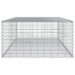 Berkfield Home Stunning Gabion Basket with Cover 200x100x50 cm Galvanised Iron in Silver - Size: 200 x 100 x 50 cm - thumbnail 4