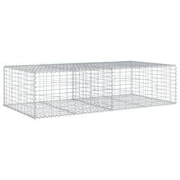 Berkfield Home Stunning Gabion Basket with Cover 200x100x50 cm Galvanised Iron in Silver - Size: 200 x 100 x 50 cm - thumbnail 5