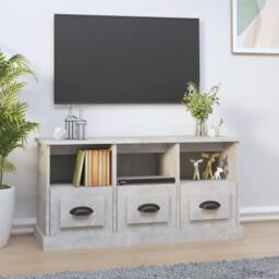 Berkfield Home TV Cabinet Concrete Grey 100x35x50 cm Engineered Wood - Size: 100 x 35 x 50 cm - thumbnail 2