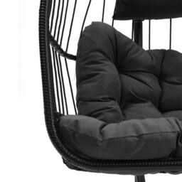 Living and Home Freestanding Outdoor Hanging 2-Seater Egg Chair in Black - thumbnail 8