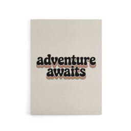 "Artery8 Adventure Awaits Retro Rainbow Font Typography Canvas Wall Art Print in Beige - Size: W18"" x H24""" - thumbnail 1