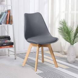KOSY KOALA Modern Grey Glass Dining Table Set with 4 Grey Dining Chairs - Size: 120 cm x 70 cm - thumbnail 5