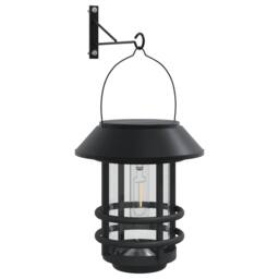 Berkfield Home Solar Outdoor Wall Lanterns 2 pcs White in Black - thumbnail 4
