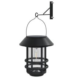 Berkfield Home Solar Outdoor Wall Lanterns 2 pcs White in Black - thumbnail 6