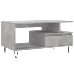 Berkfield Home Coffee Table Concrete Grey 90x49x45 cm Engineered Wood - Size: 90 x 49 x 45 cm - thumbnail 2