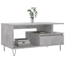 Berkfield Home Coffee Table Concrete Grey 90x49x45 cm Engineered Wood - Size: 90 x 49 x 45 cm - thumbnail 3