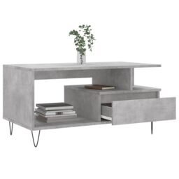 Berkfield Home Coffee Table Concrete Grey 90x49x45 cm Engineered Wood - Size: 90 x 49 x 45 cm - thumbnail 4