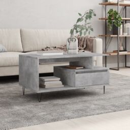Berkfield Home Coffee Table Concrete Grey 90x49x45 cm Engineered Wood - Size: 90 x 49 x 45 cm - thumbnail 1