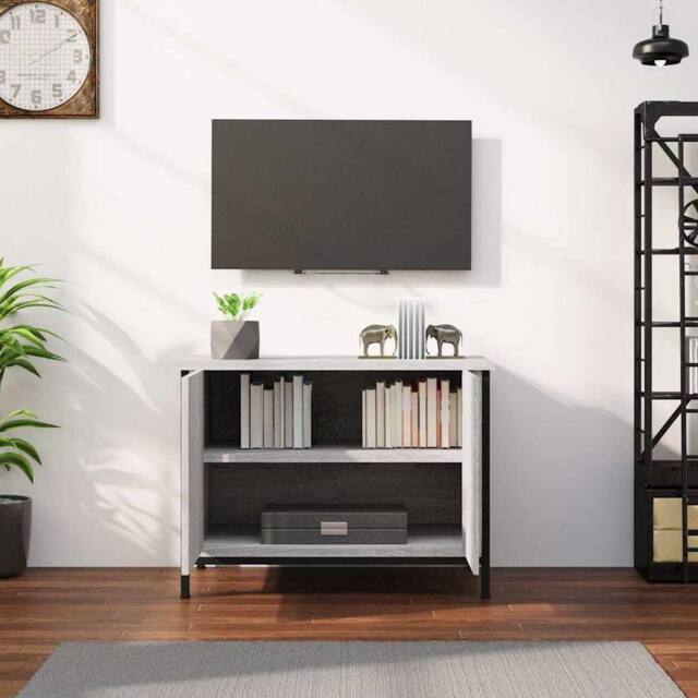 Berkfield Home TV Cabinet with Doors Grey Sonoma 60x35x45 cm Engineered Wood - Size: 60 x 35 x 45 cm - image 1