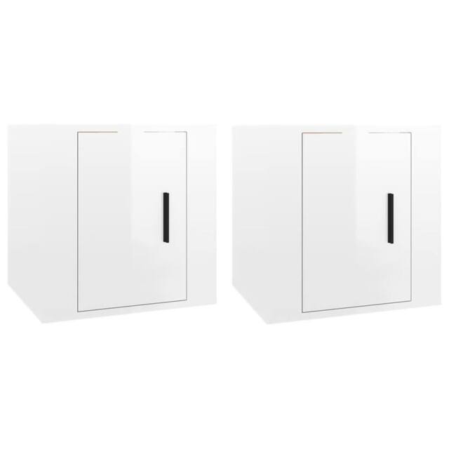 Berkfield Home Wall Mounted TV Cabinets 2 pcs High Gloss White 40x34.5x40 cm - image 1