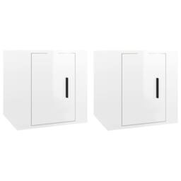 Berkfield Home Wall Mounted TV Cabinets 2 pcs High Gloss White 40x34.5x40 cm - thumbnail 1