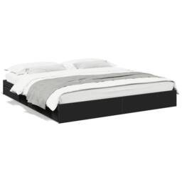 Berkfield Home Bed Frame with Drawers without Mattress Black 200x200 cm - thumbnail 1