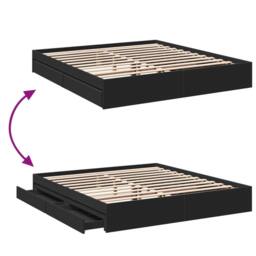Berkfield Home Bed Frame with Drawers without Mattress Black 200x200 cm - thumbnail 7