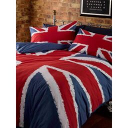 Catherine Lansfield Union Jack Duvet Cover Set in Red - Size: Single - thumbnail 4
