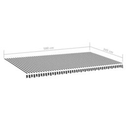 Berkfield Home Replacement Fabric for Awning Anthracite & White 6x3.5 m in Black - thumbnail 6