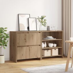 Berkfield Home Sideboard 2 pcs Artisan oak 70 x 41 x 75 cm Engineered wood in Brown - thumbnail 4