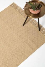 Homescapes Zaphyr Natural Handwoven Jute Rug with Tassels - Size: 90 cm x 150 cm - thumbnail 1