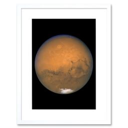 Artery8 Wall Art Print Hubble Space Astronomy View Mars Red Planet Olympus Mons Volcano Valles Marineris Canyons Solis Lacus Dark Marking Southern - thumbnail 1