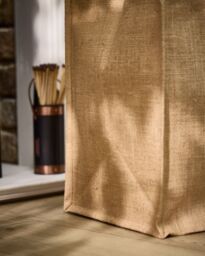 Dibor Traditional Hazelwood Stag Hessian Firewood Log Storage Jute Bag H40 x W60cm in Natural - thumbnail 2