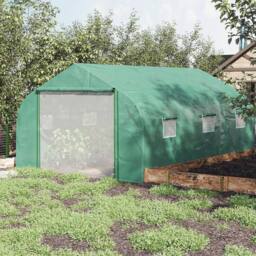 VOGREX Outdoor Tunnel Greenhouse w/ Roll Up Door 6 Windows Green - thumbnail 3