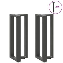 Berkfield Home Console Table Legs T-Shaped¬†2 pcs Anthracite 38x25x(72-73) cm Steel in Black - thumbnail 3