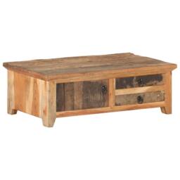 Berkfield Home Coffee Table 90x50x31 cm Solid Reclaimed Wood in Brown - Size: 90 x 50 x 31 cm - thumbnail 2