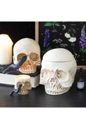 KDMD Skull Tealight Holder with Snake in Cream - thumbnail 5