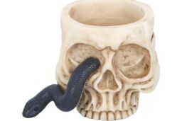 KDMD Skull Tealight Holder with Snake in Cream - thumbnail 2