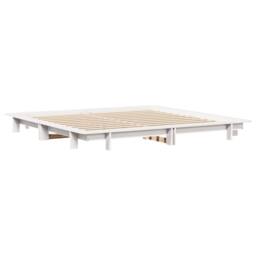 Berkfield Home Beautiful Bed Frame without Mattress White 200x200 cm Solid Wood Pine - thumbnail 6
