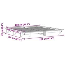 Berkfield Home Beautiful Bed Frame without Mattress White 200x200 cm Solid Wood Pine - thumbnail 9