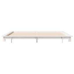 Berkfield Home Beautiful Bed Frame without Mattress White 200x200 cm Solid Wood Pine - thumbnail 4