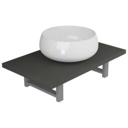 Berkfield Home Two Piece Bathroom Furniture Set Ceramic Grey - thumbnail 3