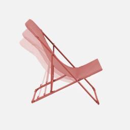 sweeek Pair Of Steel Sun Loungers in Terracotta - thumbnail 2