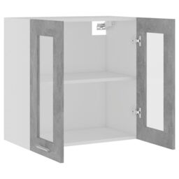 Berkfield Home Hanging Glass Cabinet Concrete Grey 60x31x60 cm Engineered Wood - Size: 60 x 31 x 60 cm - thumbnail 5